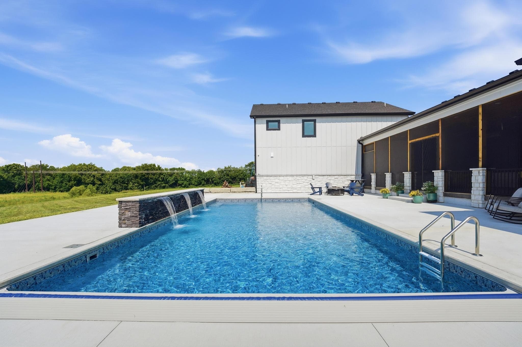 Pool looking toward the covered patio