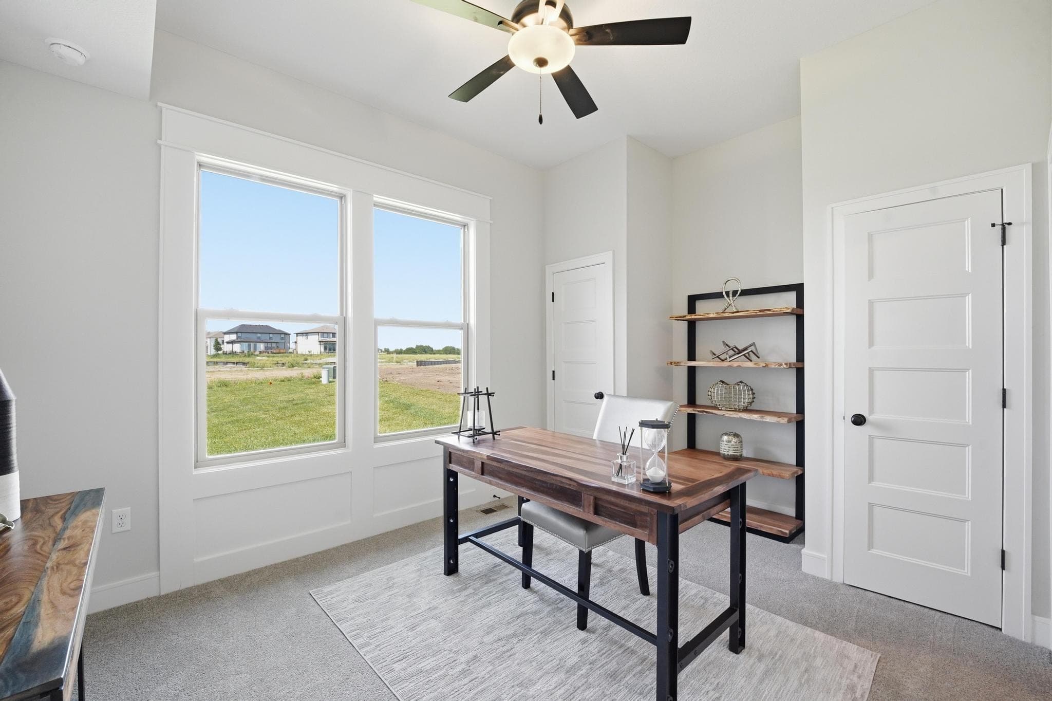 Office with a desk and window